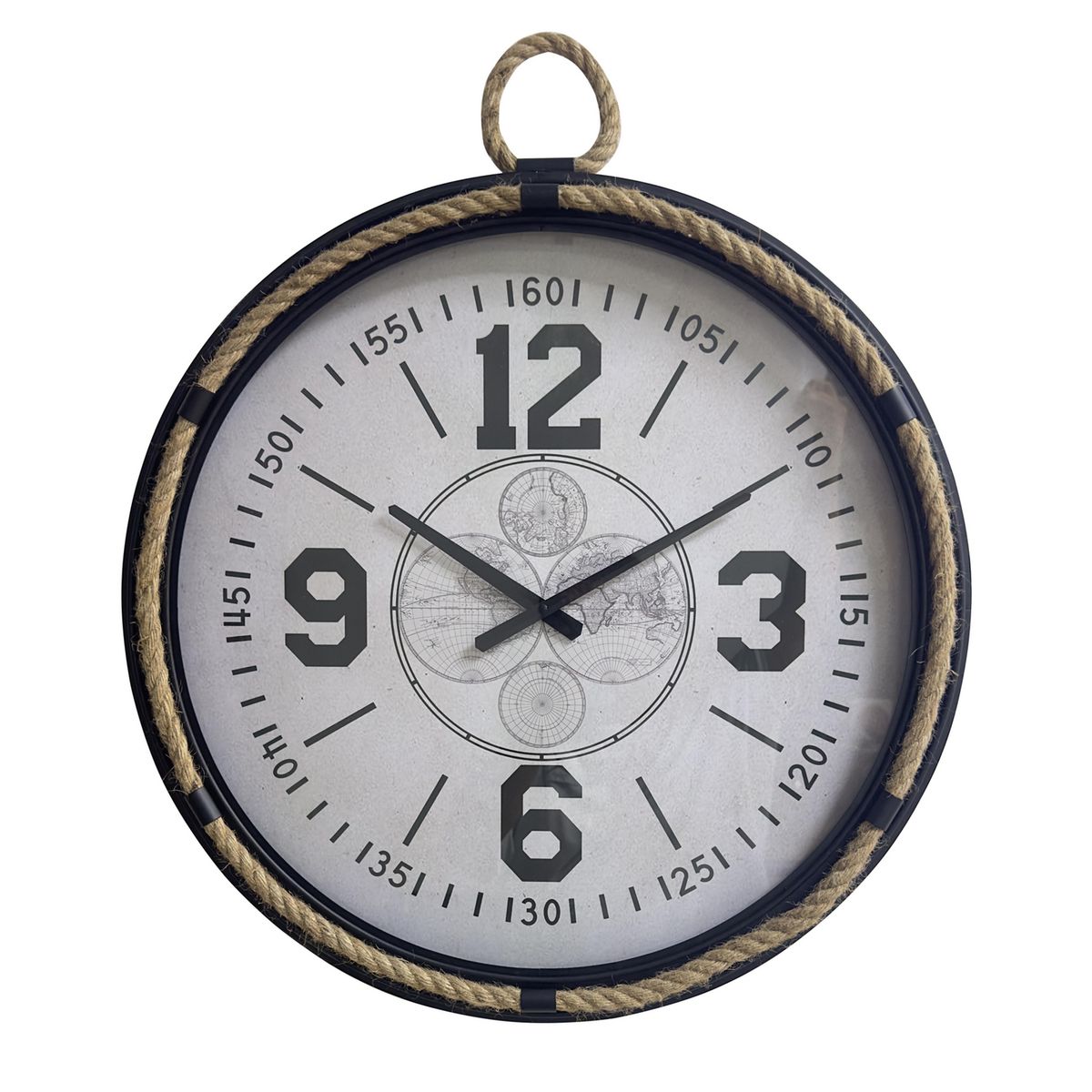 Just Home Collection - Reloj de Muro Navy Negro y Blanco 60 cm