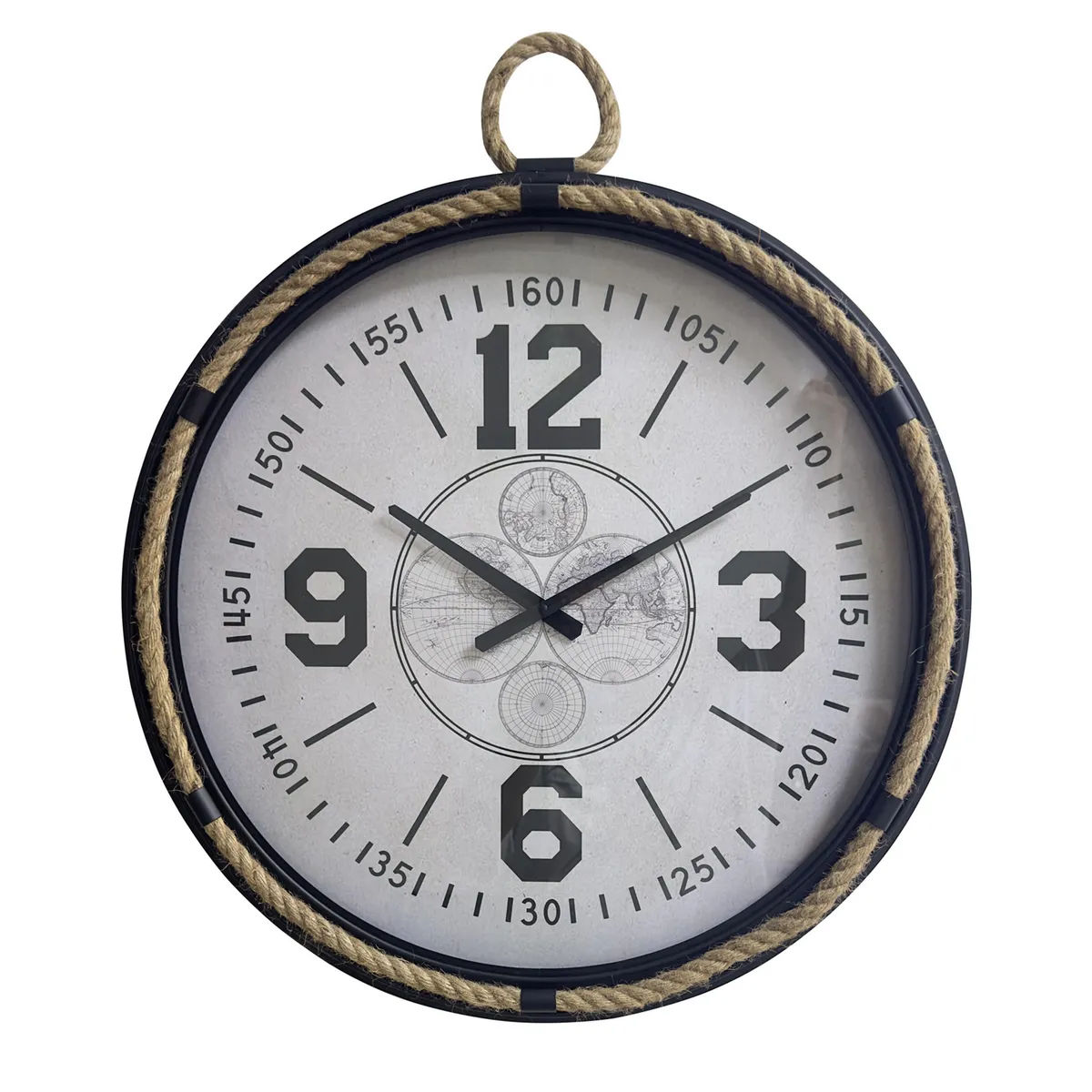 Just Home Collection - Reloj de Muro Navy Negro y Blanco 60 cm
