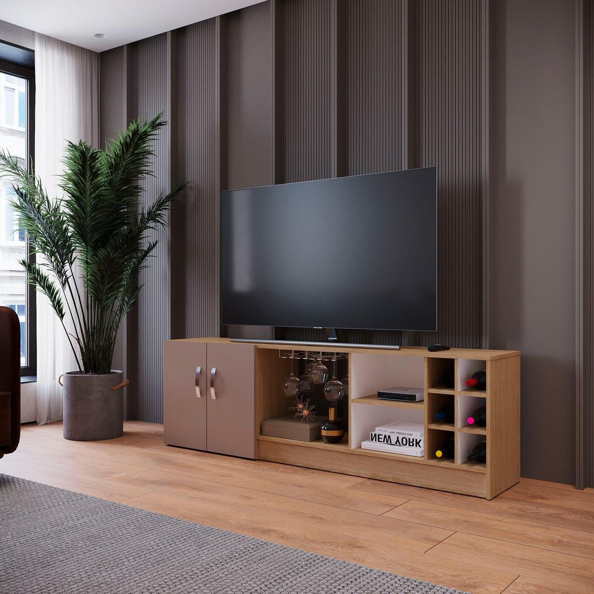 Mesa De TV Eva 60" 180 cm, marca Maderkit - Foto 2