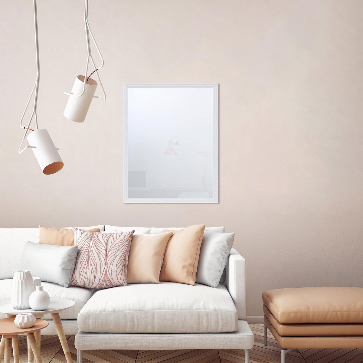 Just Home Collection - Espejo Decorativo Cuadro Blanco 60x70 cm