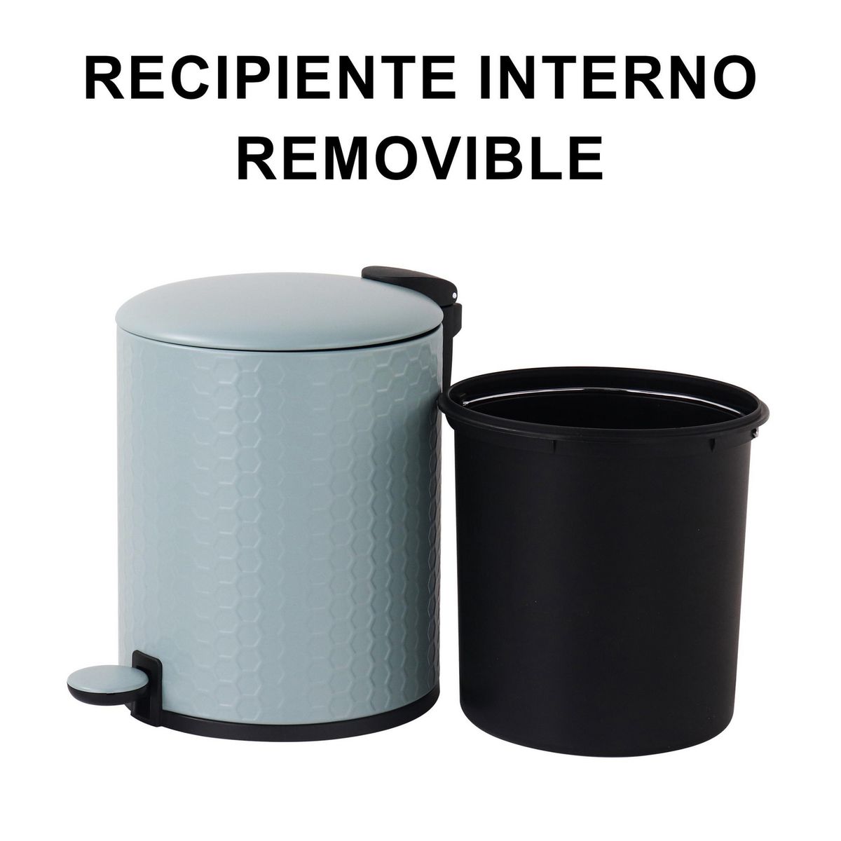 Bote de Basura Soft Gris 5 L, marca Just Home Collection - Foto 2