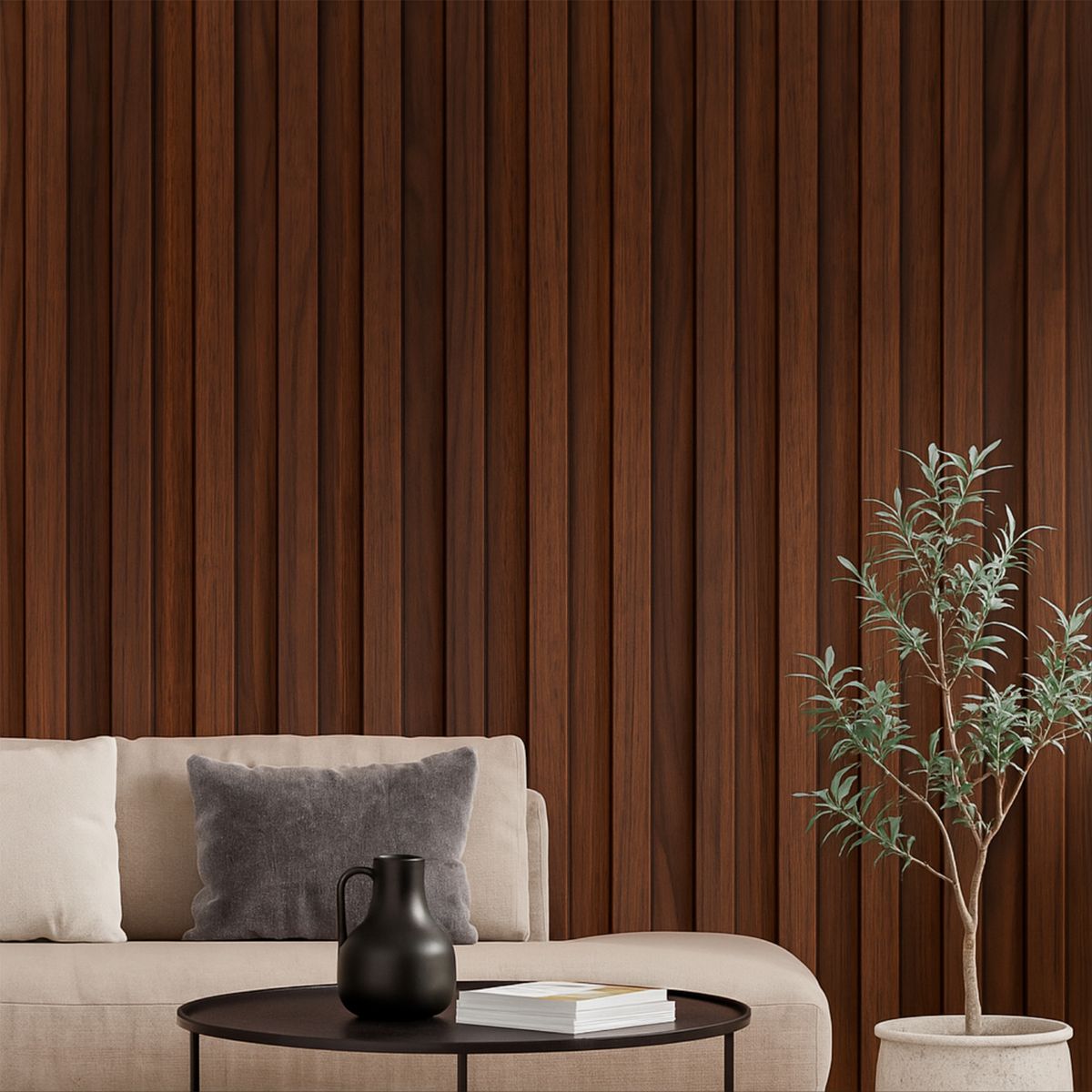 Holztek - Lambrin para interior WPC Dark Brown 16 x 240 cm