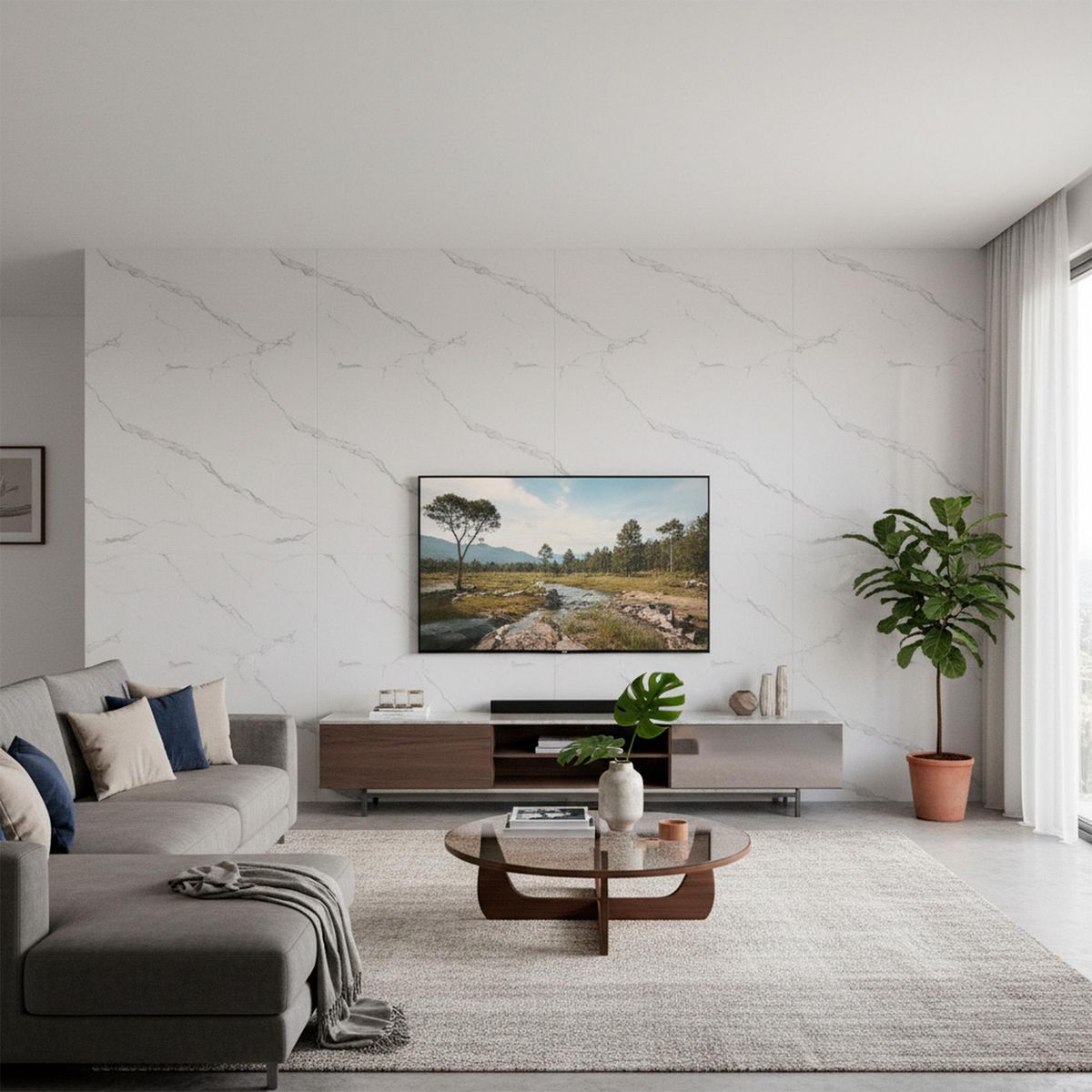 Muro de mármol SPC Calacatta 120 x 240 cm Brillante 2.88 m2, marca Holztek - Foto 2