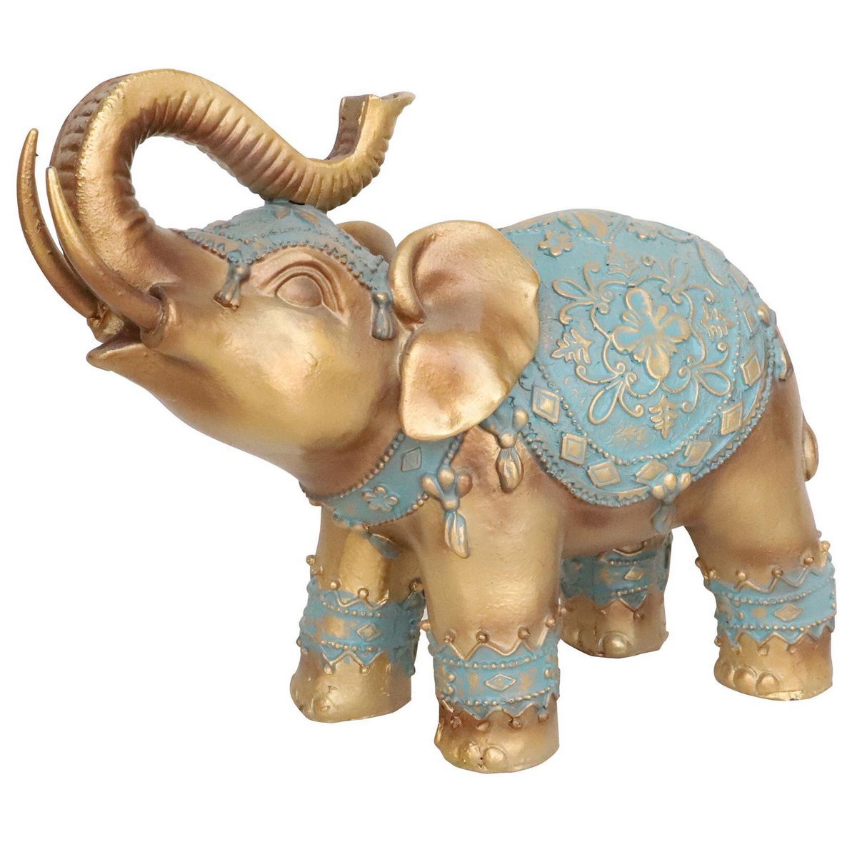 Fig Elefant Gold Turq U 16,8Cm, marca Just Home Collection - Foto Principal
