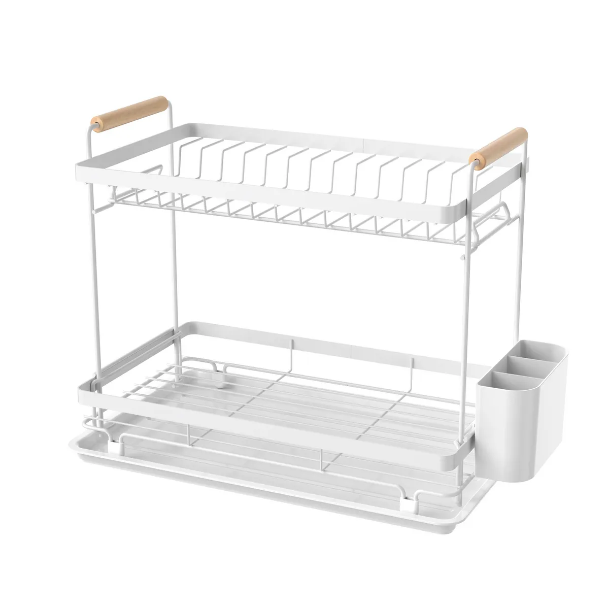 Escurridor de trastes blanco 2 niveles, marca Just Home Collection - Foto Principal