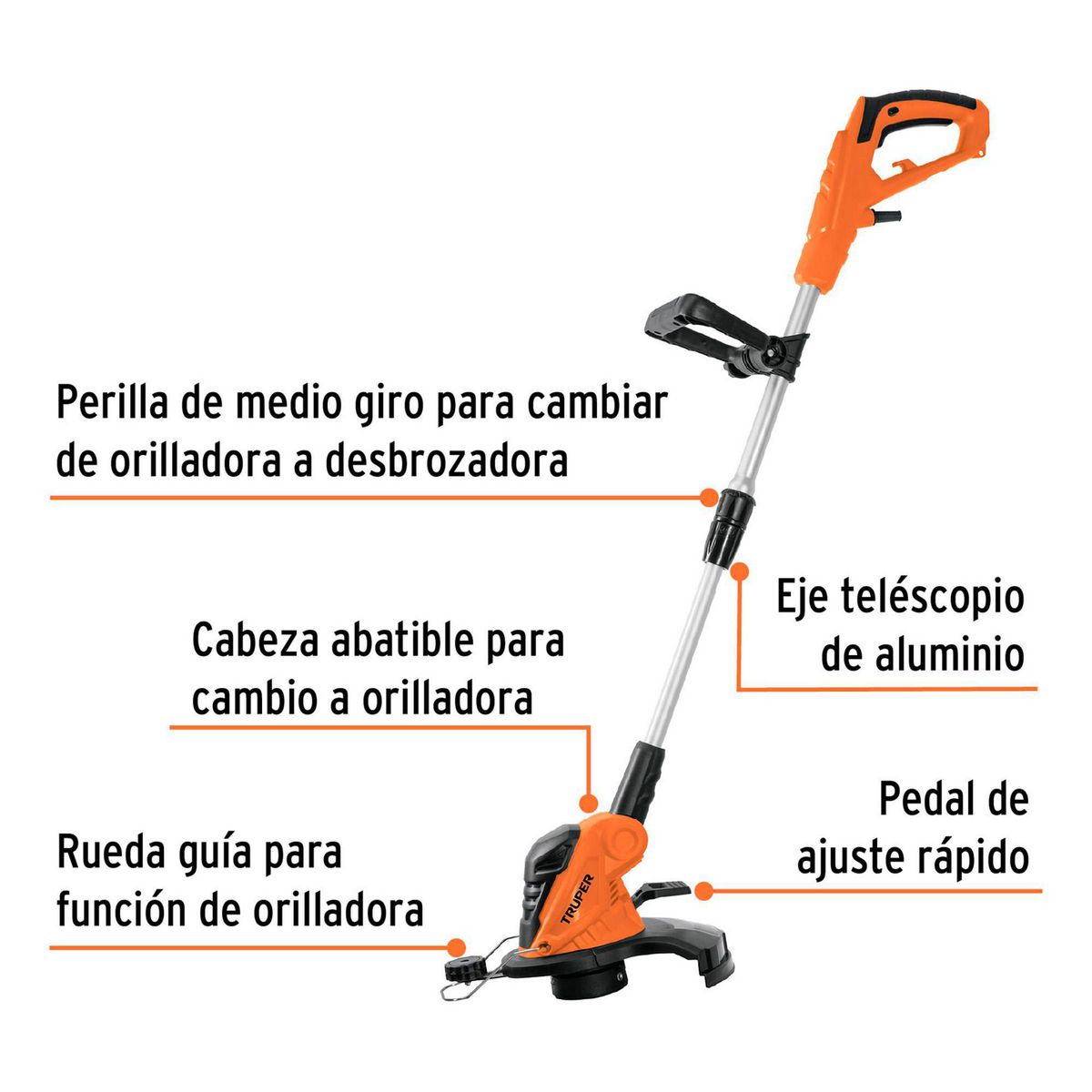 Desbrozadora eléctrica 550 W, marca Truper - Foto 2