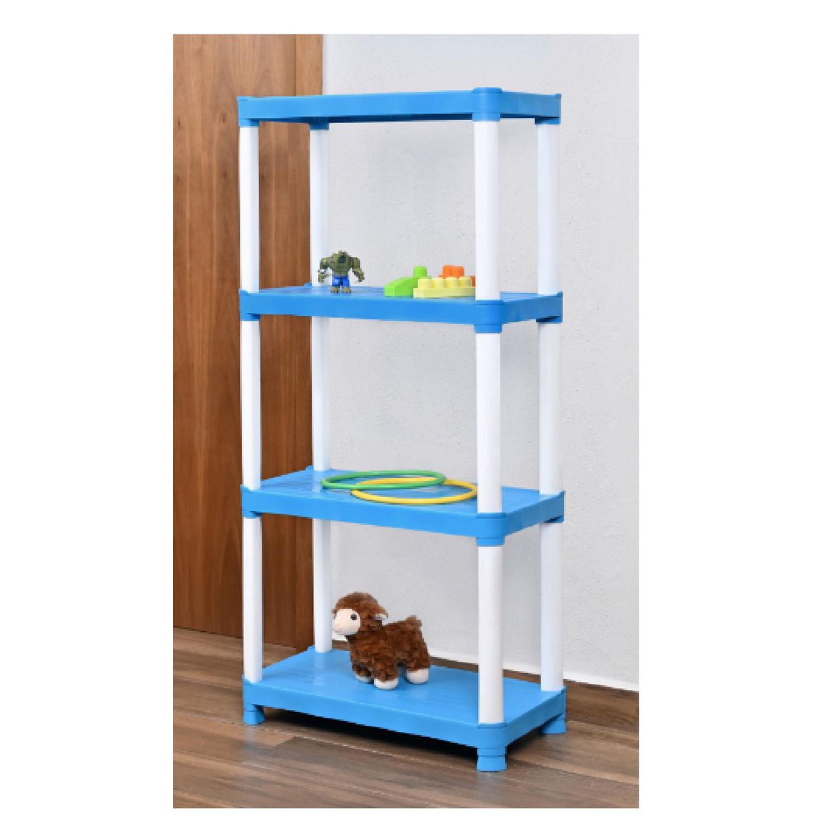 Estante de plástico azul 4 niveles 58 x 130 x 32 cm, marca Italhome - Foto 2