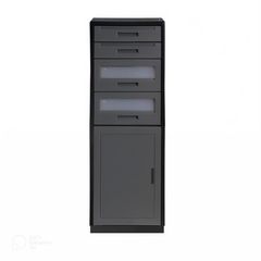 Estante de plástico gris con 1 puerta y 4 cajones 42.5 x 125 x 36 cm