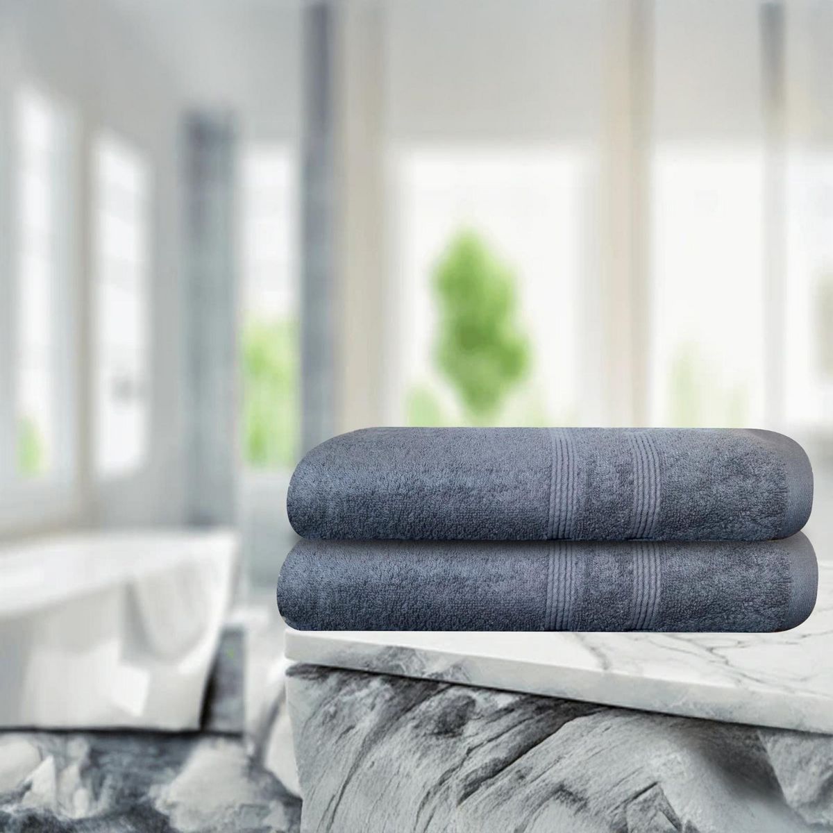 Just Home Collection - Set 2 toallas para cuerpo 70x140 Gris