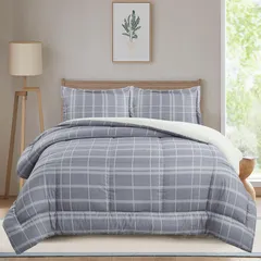 Edredón Matrimonial Gris Sherpa