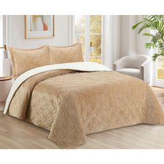 Edredón Sherpa Matrimonial Beige