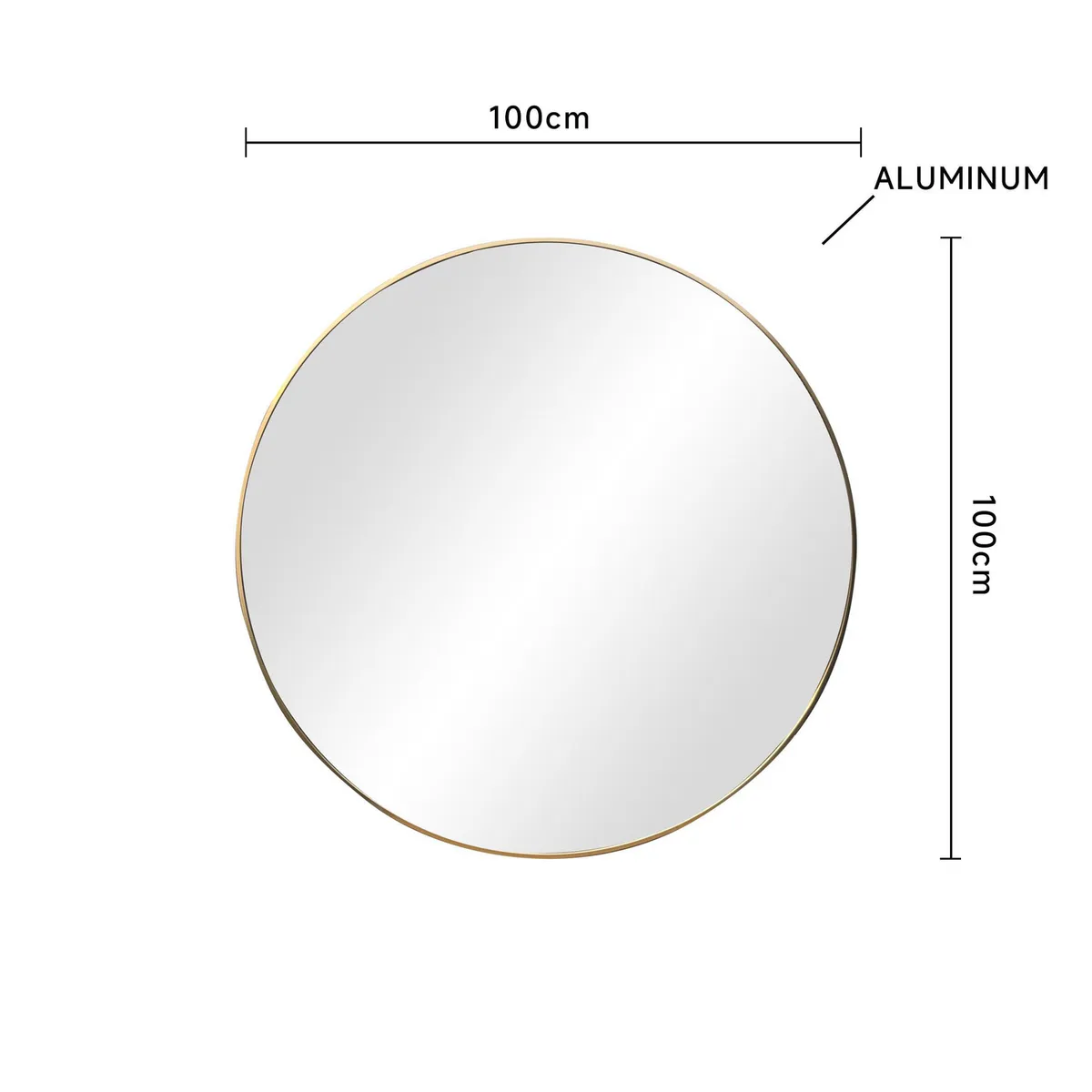 Just Home Collection - Espejo redondo Cyb1 100 cm dorado