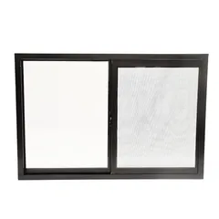 Ventana de aluminio de 90 x 60 cm Café chocolate