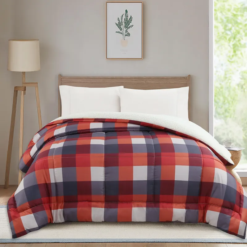 Just Home Collection - Edredón Individual Cuadrille Burde