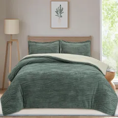 Edredón Boho solid mat verde