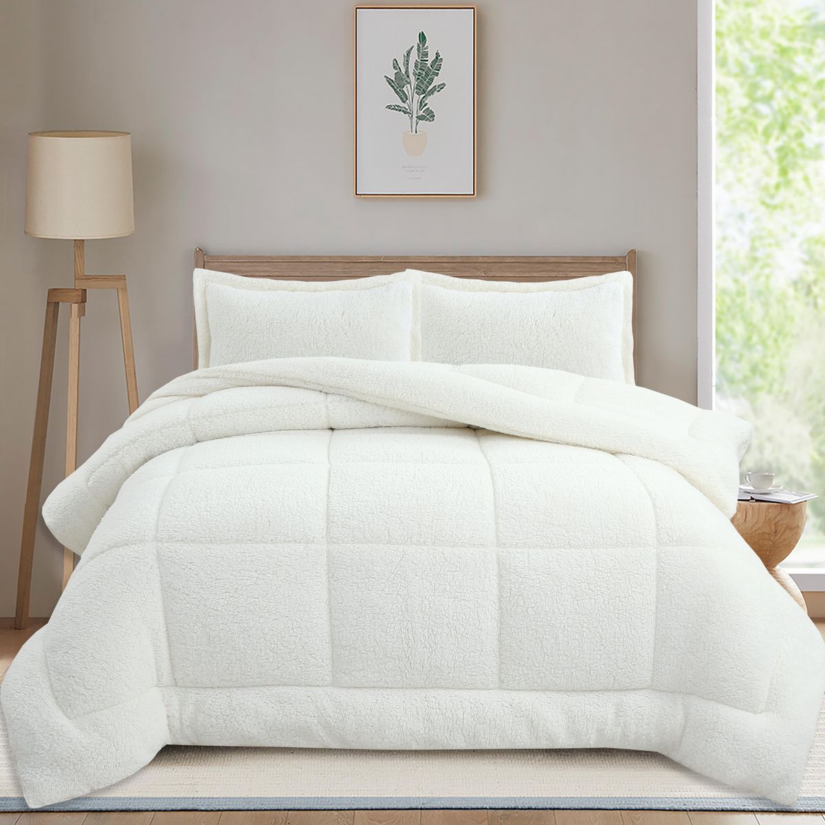 Just Home Collection - Edredón Cordero Sherpa Individual Bco