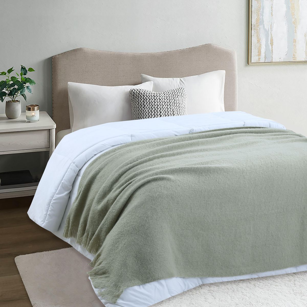 Just Home Collection - Manta boho 130x160 verde