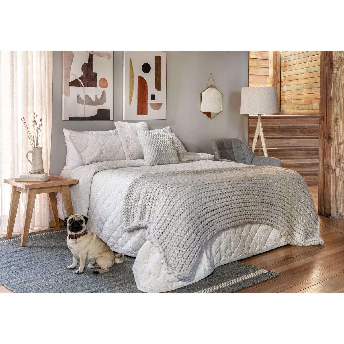 Just Home Collection - Manta nordico 130x160 gris per