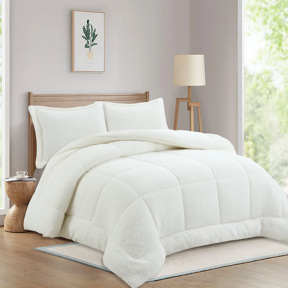 Just Home Collection - Edredón Cordero Sherpa Individual Bco