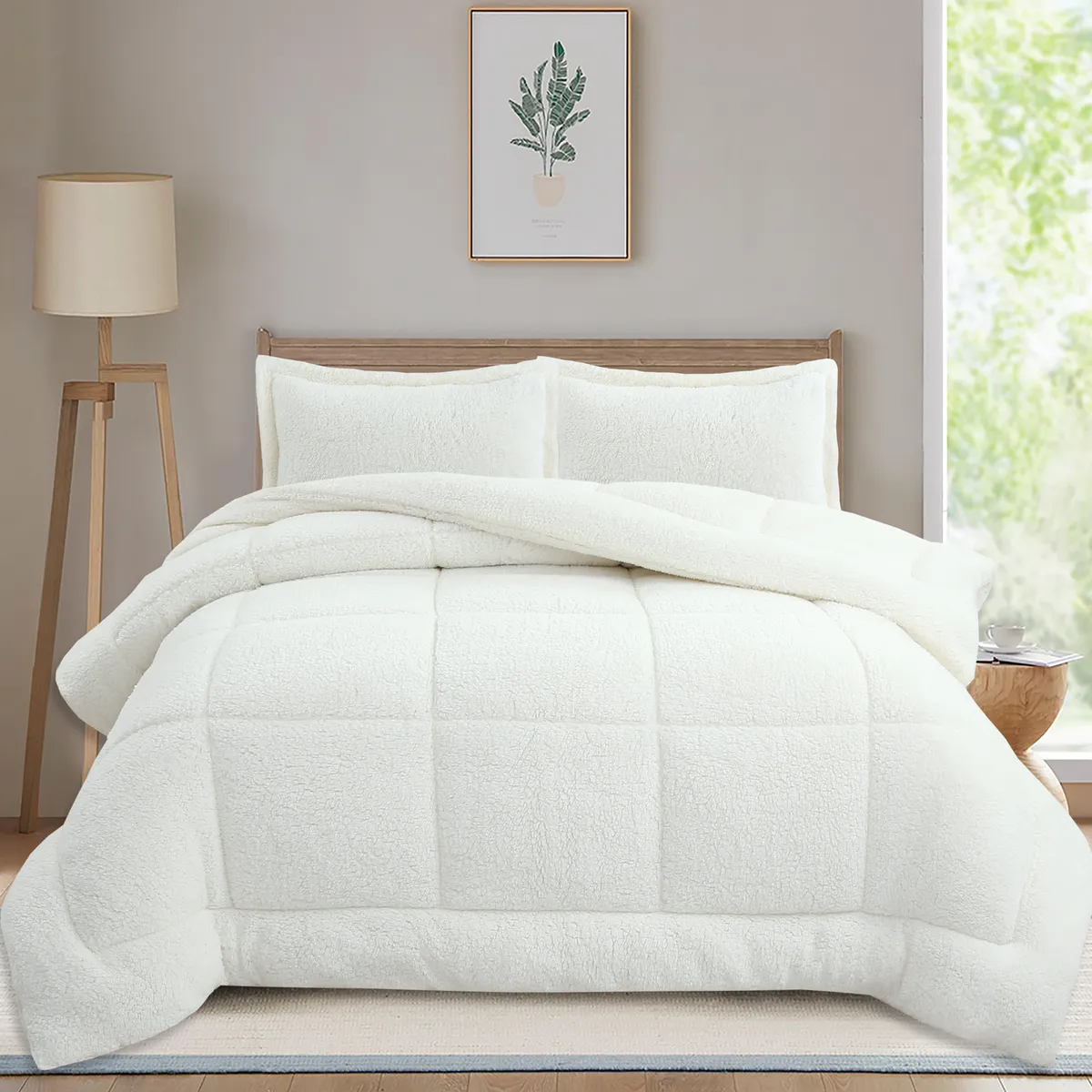 Just Home Collection - Edredón Cordero Sherpa Individual Bco