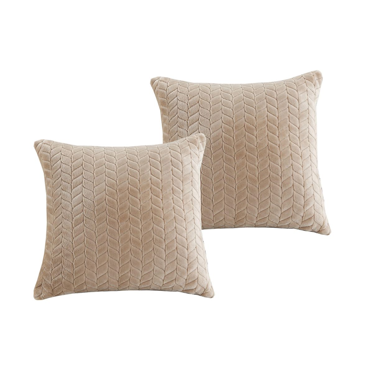 Just Home Collection - Set2 Cojín flanel 40x40 taup