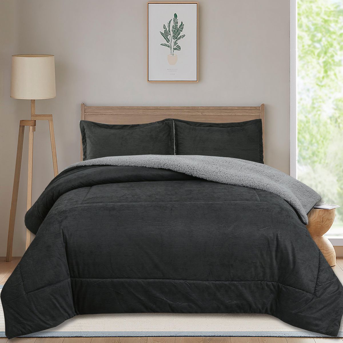 Just Home Collection - Edredón Urb Solid King Grafito