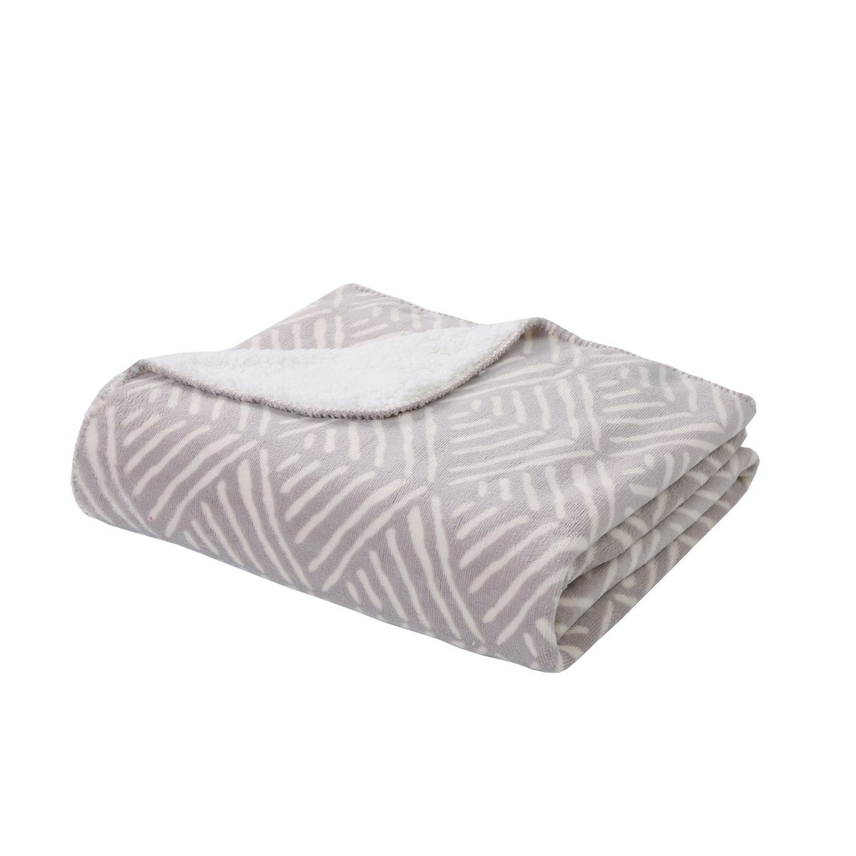 Manta Sherpa Print 125X150 Taupe, marca Just Home Collection - Foto 2