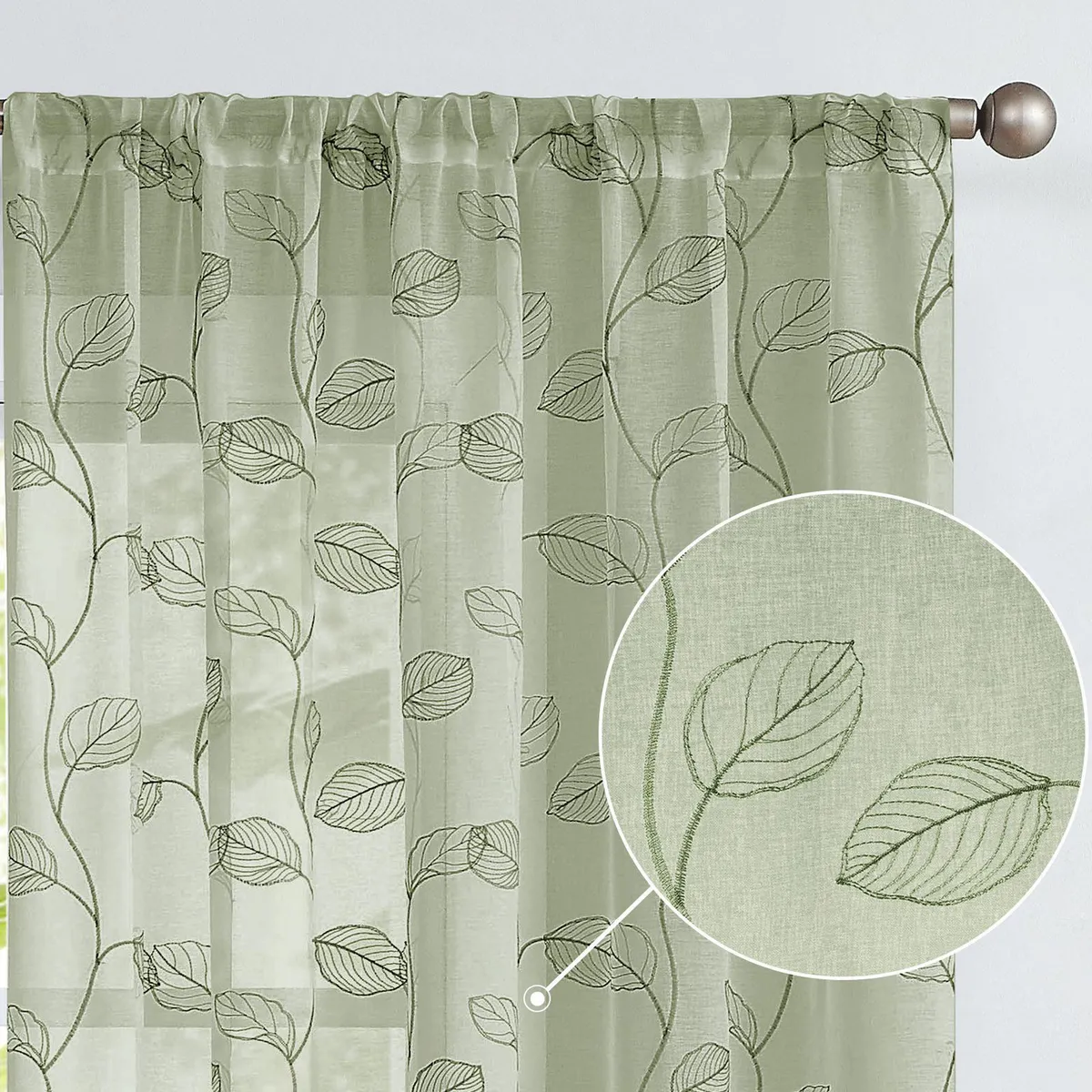 Velo nazli hoja 140x220 verde, marca Just Home Collection - Foto 2