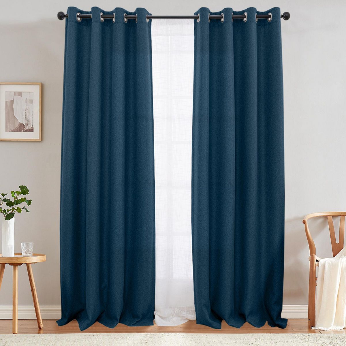 Cortina Lucca 140x250 azul 2p, marca Just Home Collection - Foto 2