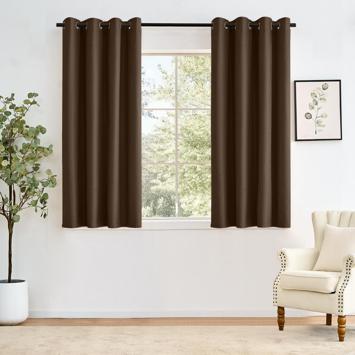 Cortina b/out text 140x150 chocolate, marca Just Home Collection - Foto 2