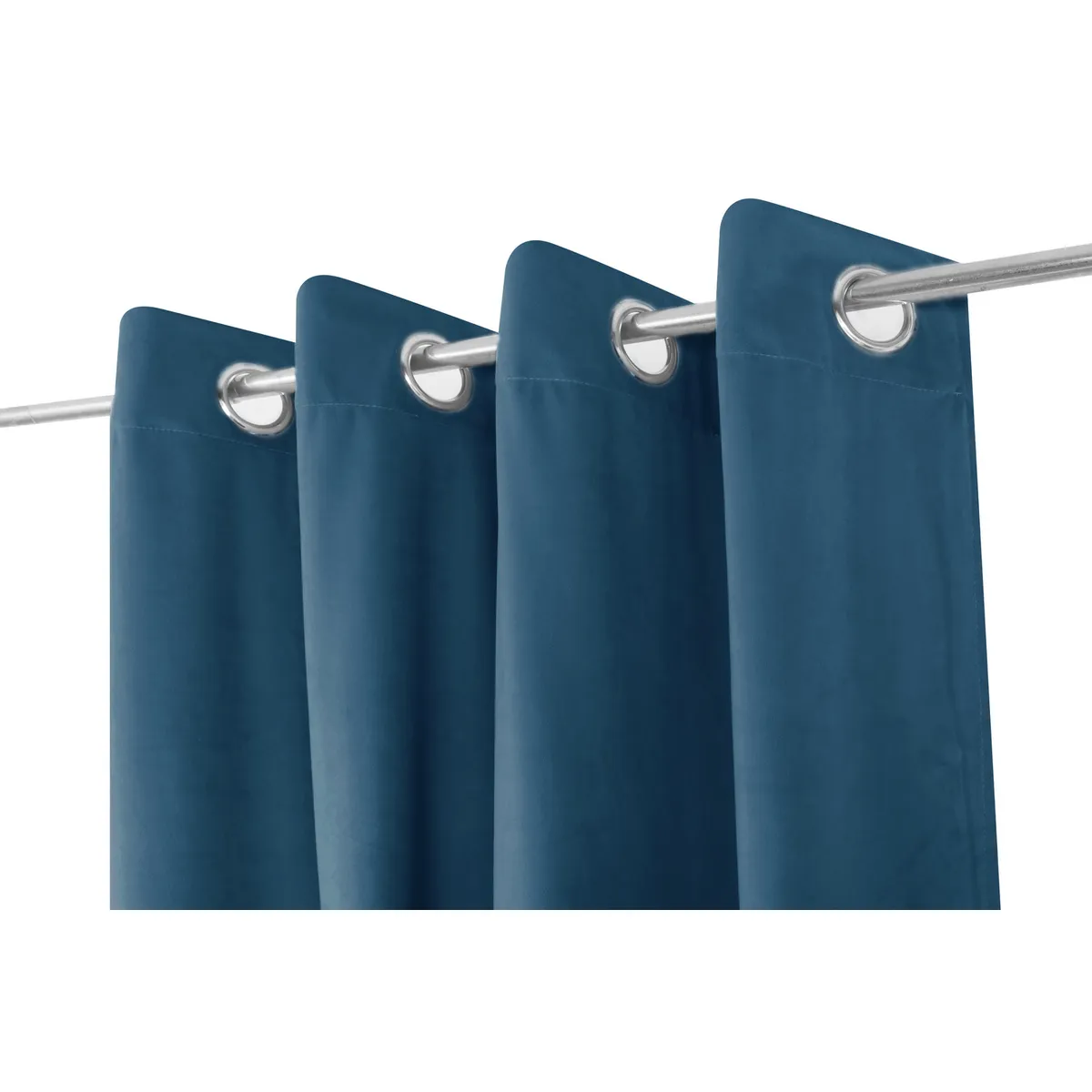 Just Home Collection - Cortina velvet sólido 140x220 azul
