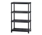 Estante Plástico 18" 4 Niveles Negro/Gris