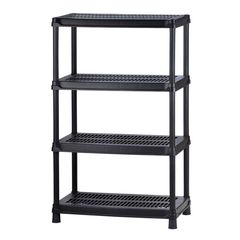 Estante Plástico 18" 4 Niveles Negro/Gris