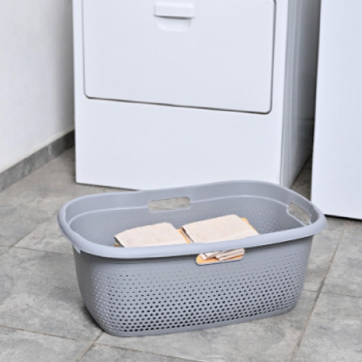 Cesta rectangular gris 60 l, marca Italhome - Foto 2