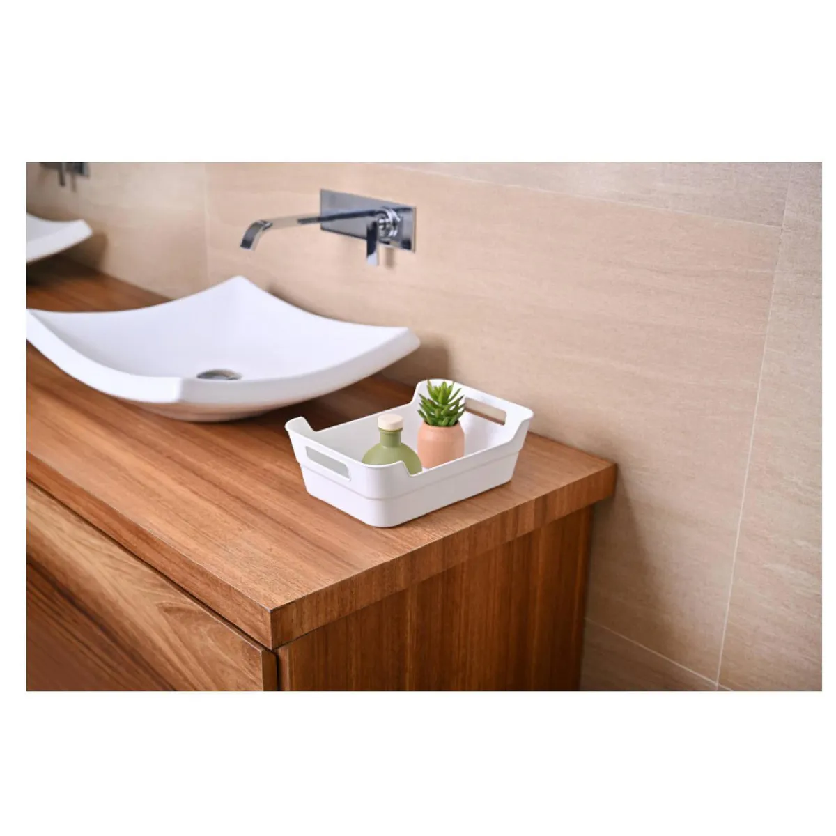 Italhome - Cesta blanca multiusos mediana 3.2 l