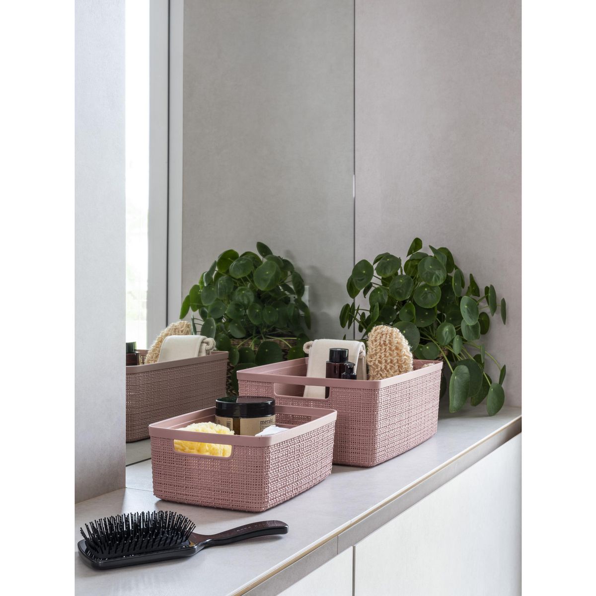  - Canasto Jute Rosa 12 L