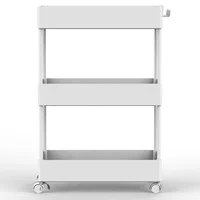 Carro Almacenador de Plástico 3 Niveles Negro