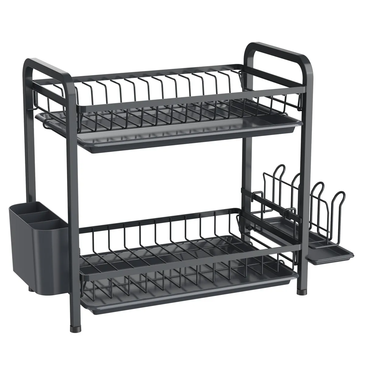 Just Home Collection - Secaplatos 2 Niveles Negro 50.3X25.9X24 cm