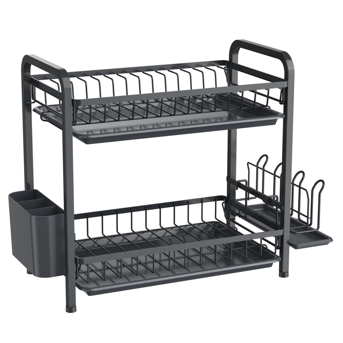 Just Home Collection - Secaplatos 2 Niveles Negro 50.3X25.9X24 cm