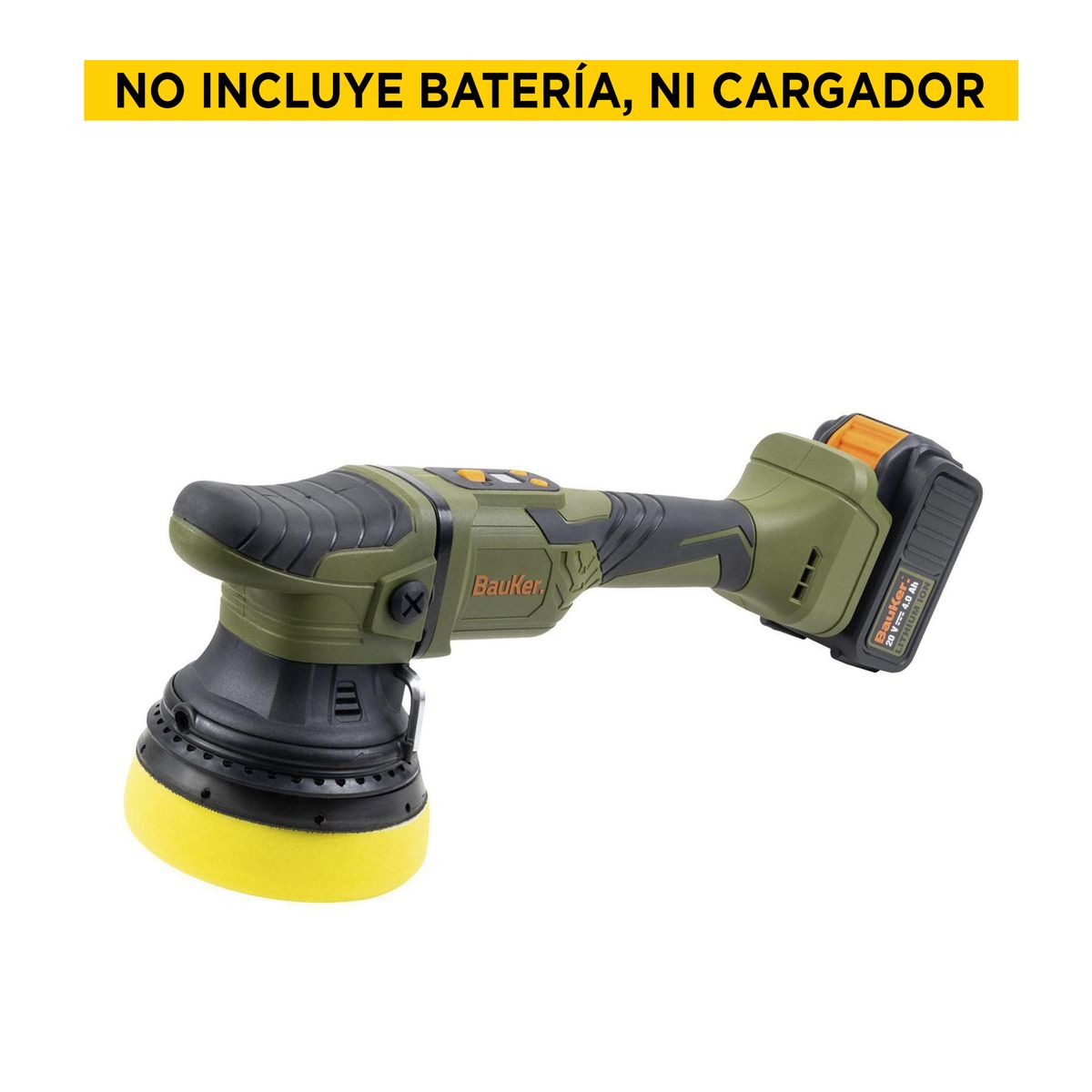 Bauker - Pulidora Inalámbrica 5" 20V (No Incluye Baterías, Ni Cargador), Bauker