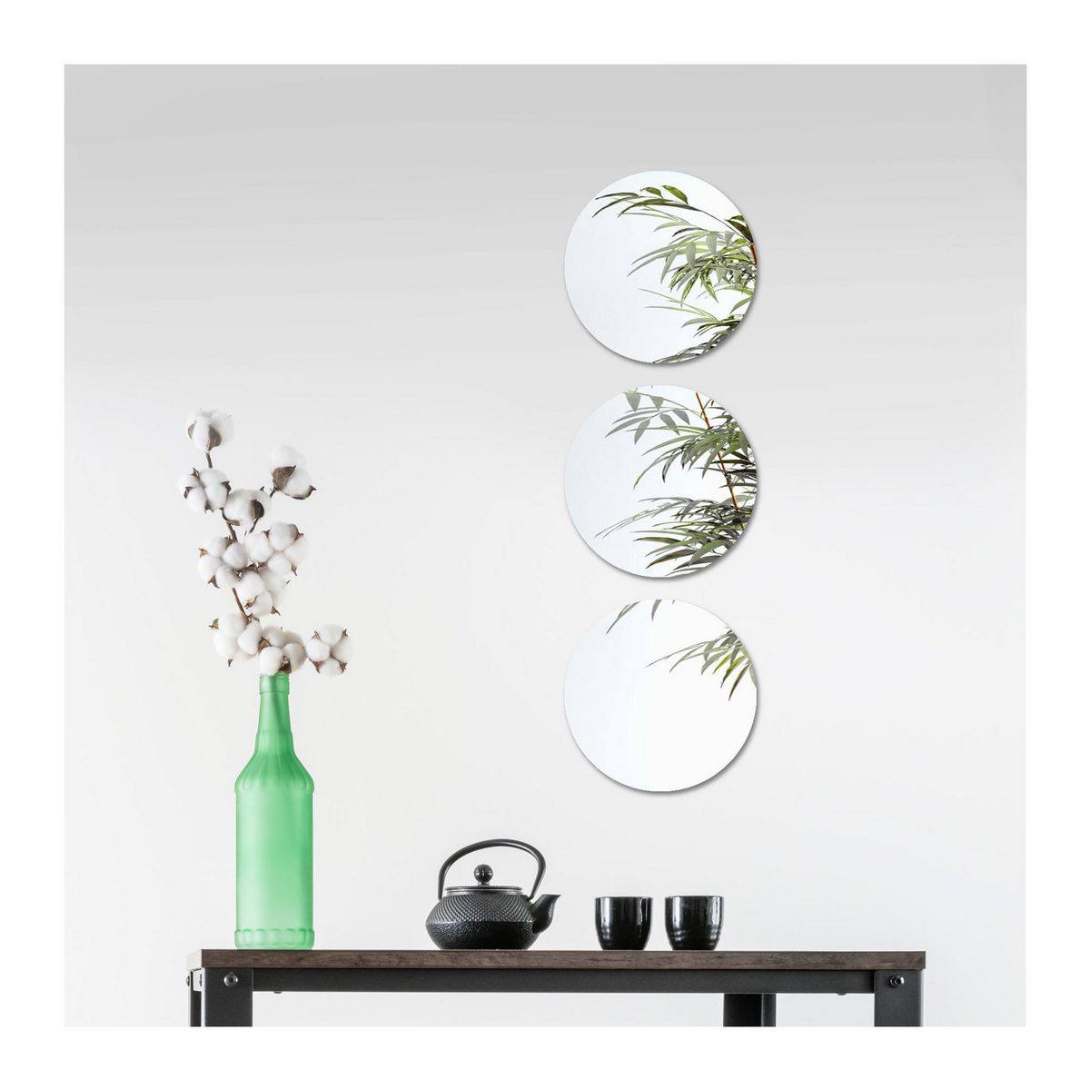 Live Deco - Set de 3 Espejos Decorativos Redondos sin Marco de 24 cm