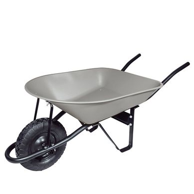 Carretilla con bastidor metlico 4.5 Ft3 llanta neumtica reforzada de 4 capas, gris