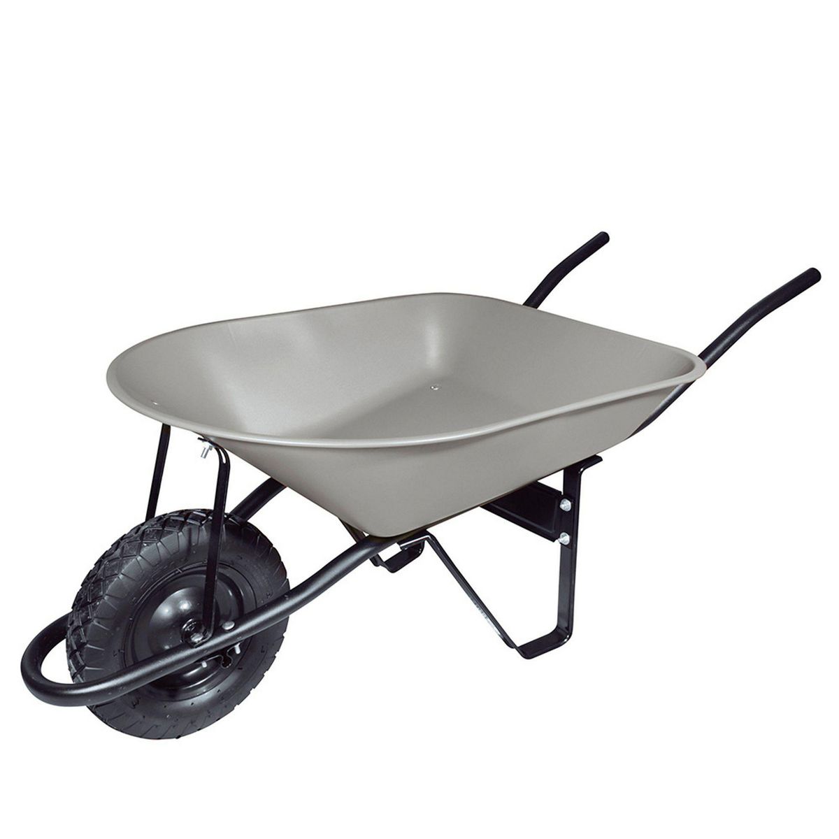 Foy - Carretilla con bastidor metálico 4.5 Ft3 llanta neumática reforzada de 4 capas, gris