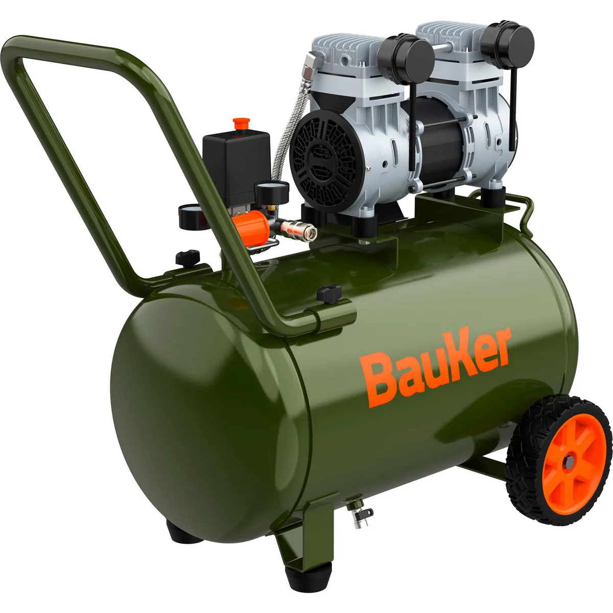 Bauker - Compresor Silencioso 50L, Bauker