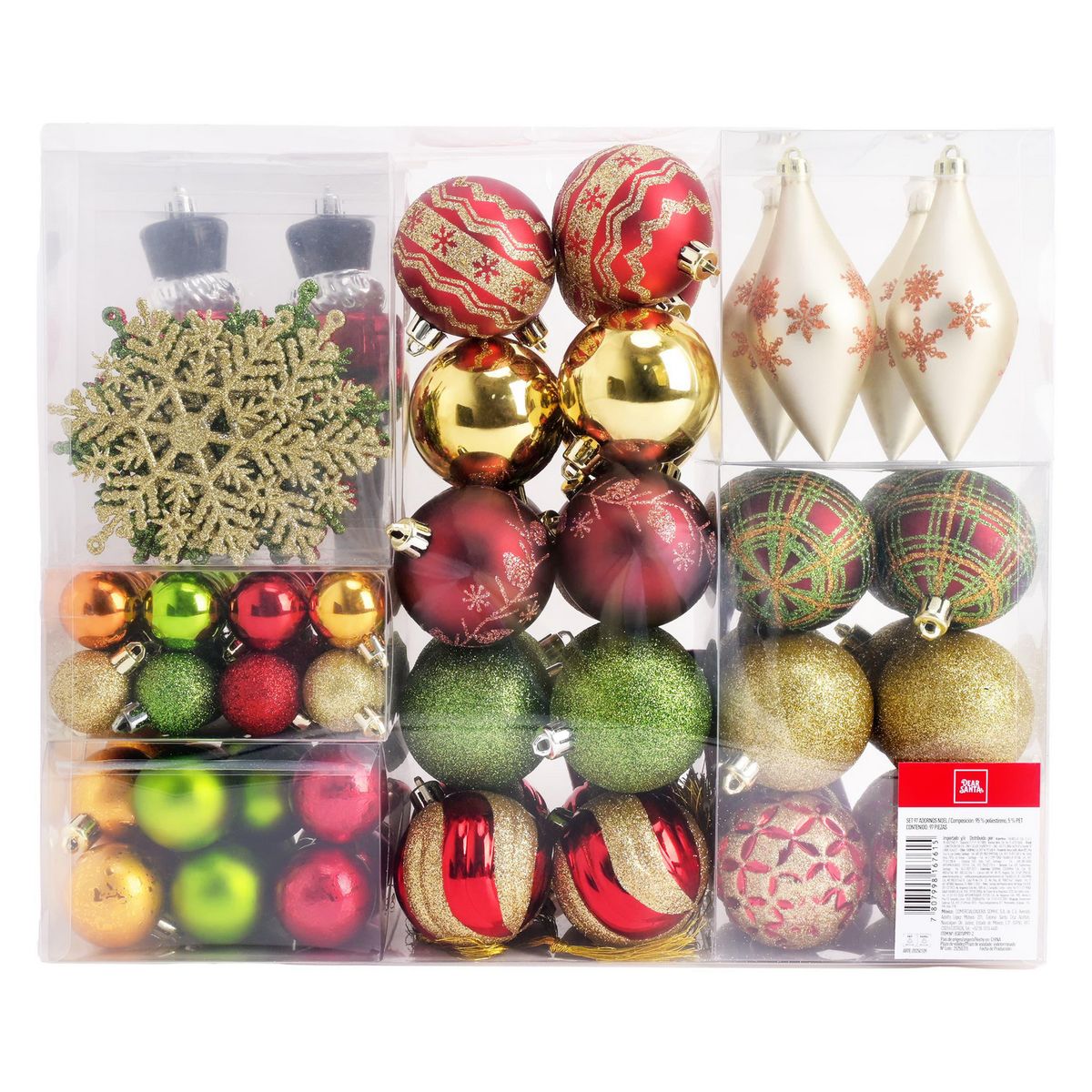 Dear Santa - Set 97 Piezas Adornos para Árbol de Navidad