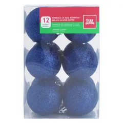 Juego de 24 Esferas Navideñas Brillantes de Plástico Color Rojo 2 cm
