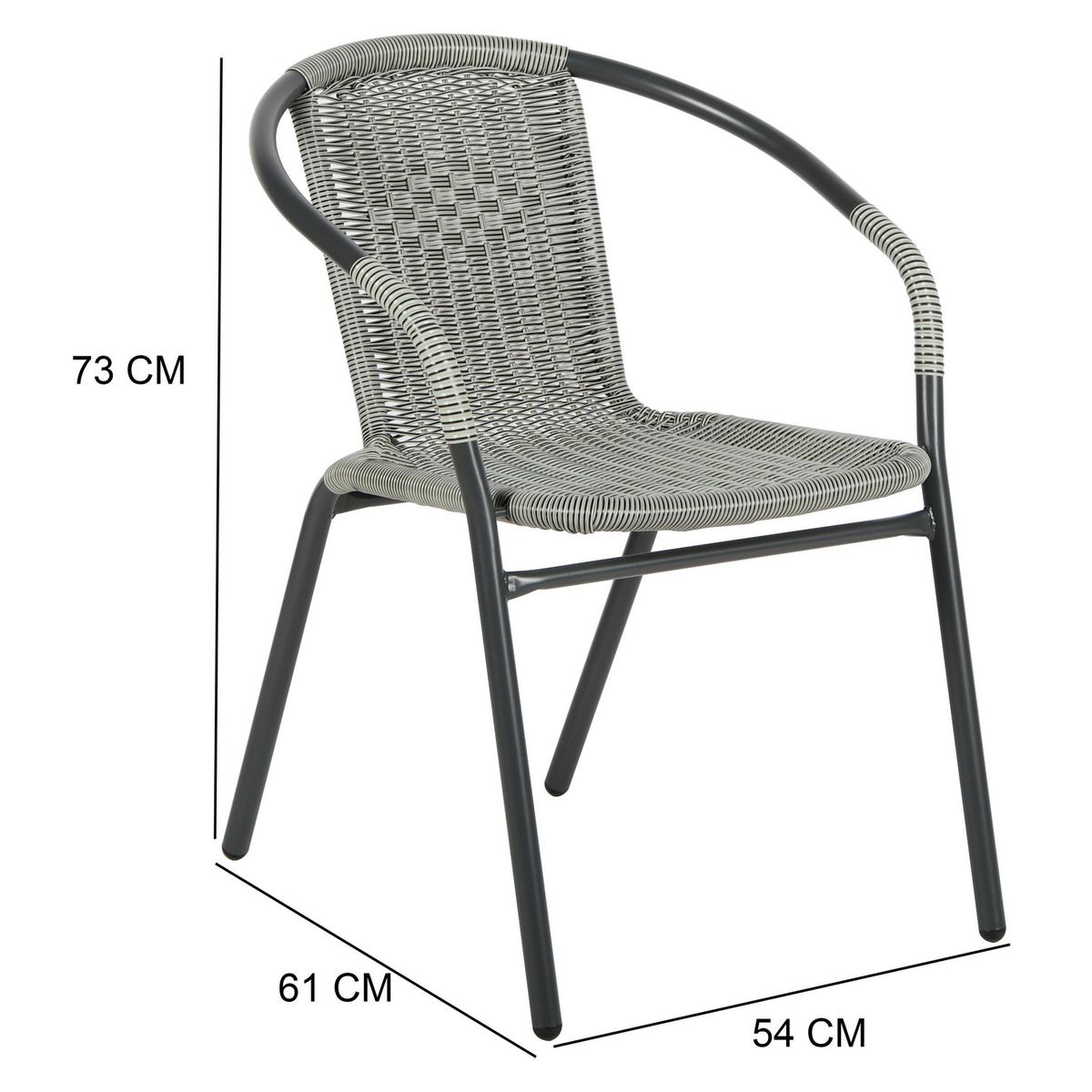 Just Home Collection - Silla Gris Tipo Ratán