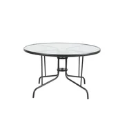 Mesa Redonda Metal y Vidrio 120 cm