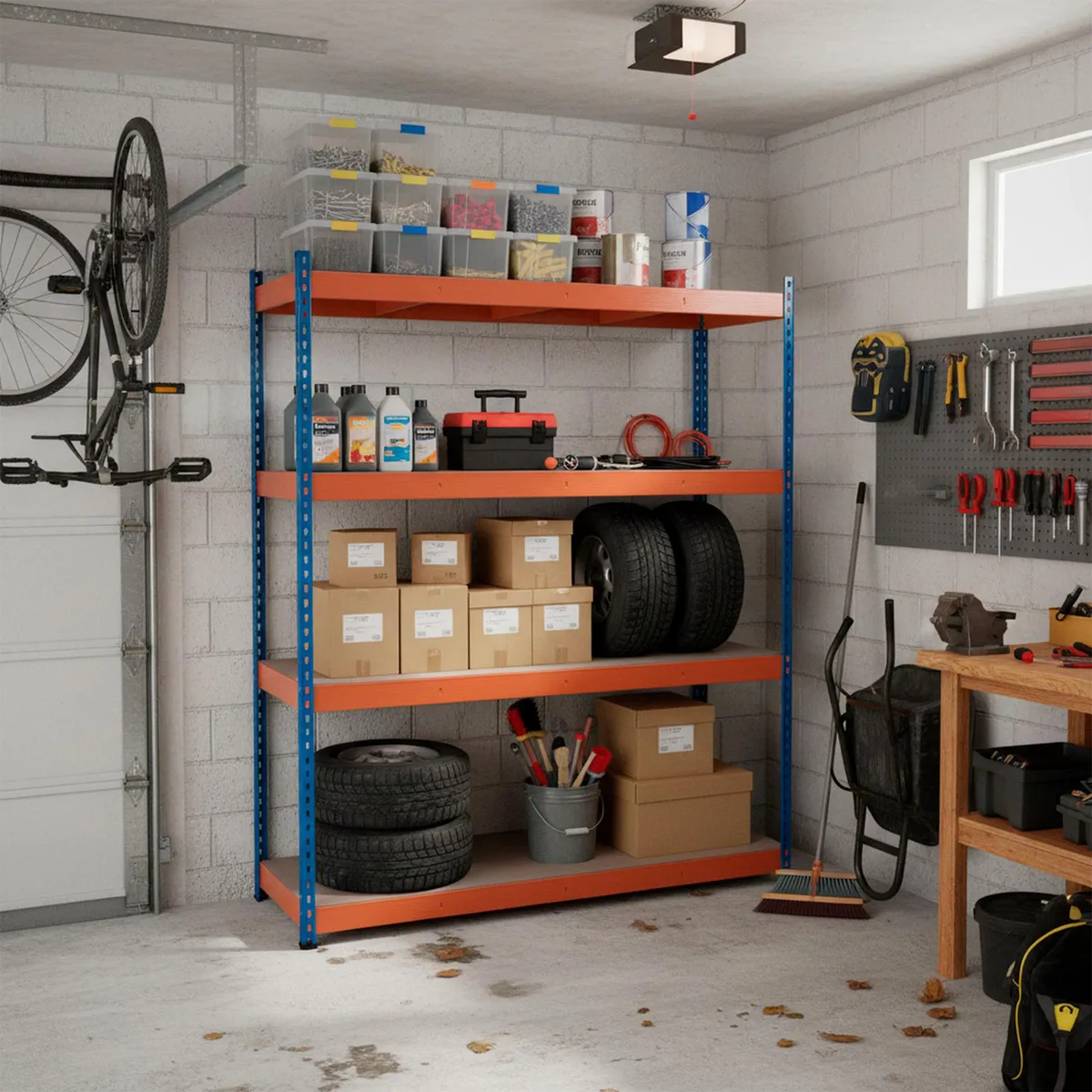 Fixser - Estante de Metal 4 Niveles 160 x 60 x 183 cm