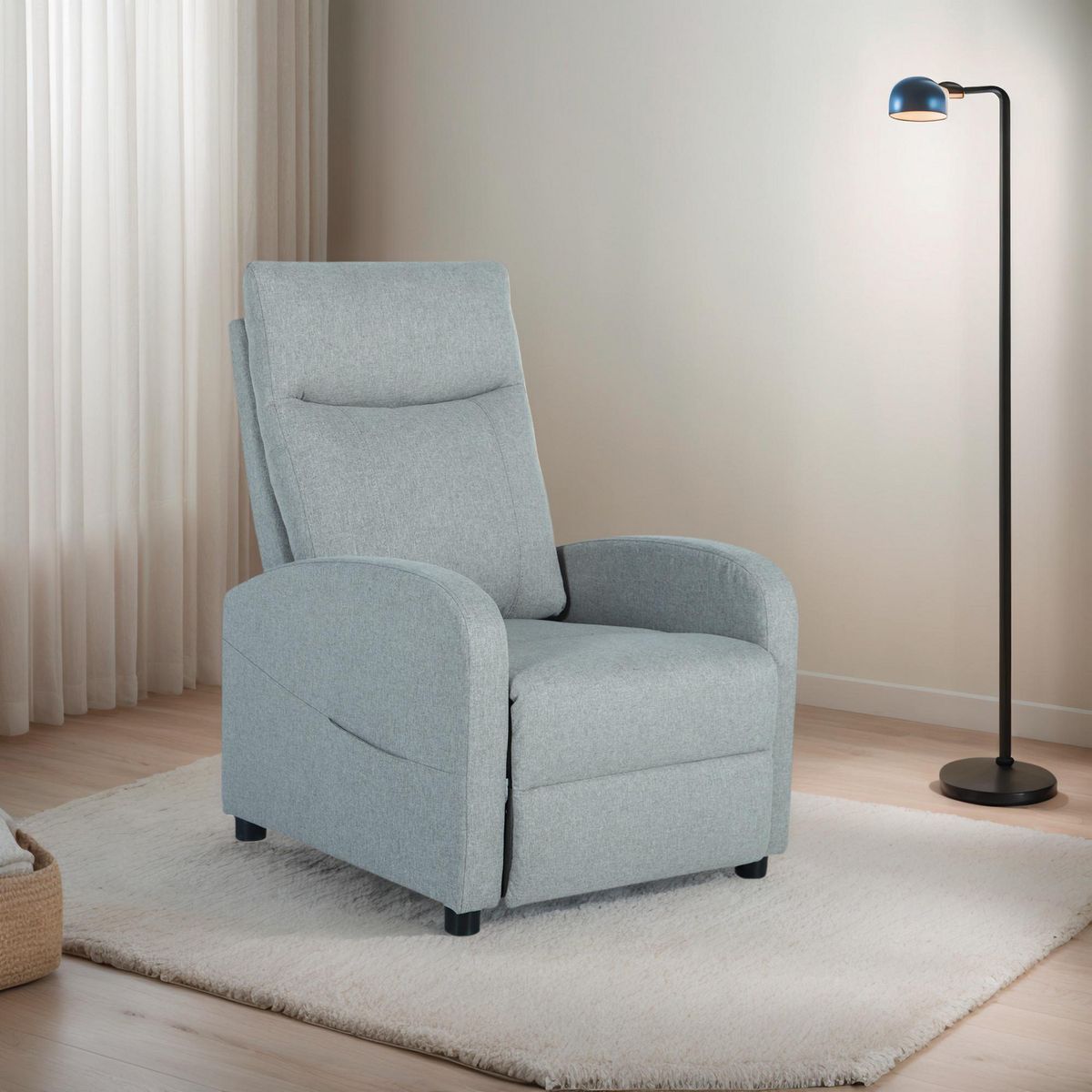 Just Home Collection - Sillón Individual Reclinable Berger Gris Seattle